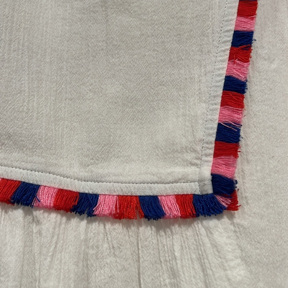 Jcrew white top with colorful fringe - Picture 3 of 4